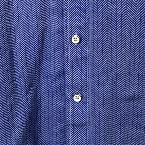 Tasso Elba Men’s Blue Patterned Button Down Long Sleeve Shirt - Picture 3 of 9